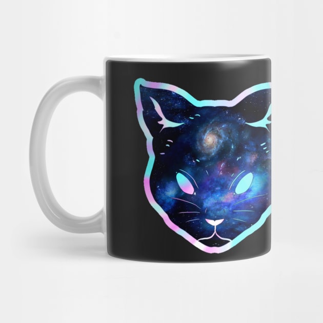 Memorizing iridescent milky way space cat by LukjanovArt